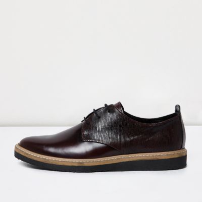 Burgundy leather formal shoes